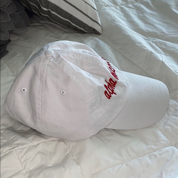 Alpha Omicron Pi white and red baseball cap AOII - Picture 2 of 3